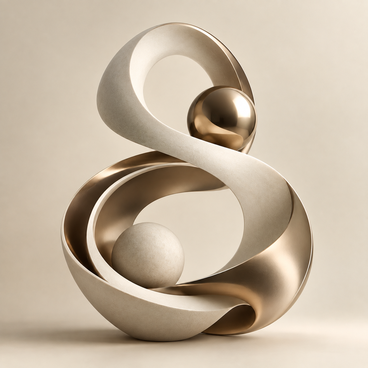 Intertwined Ivory and Bronze Sculpture