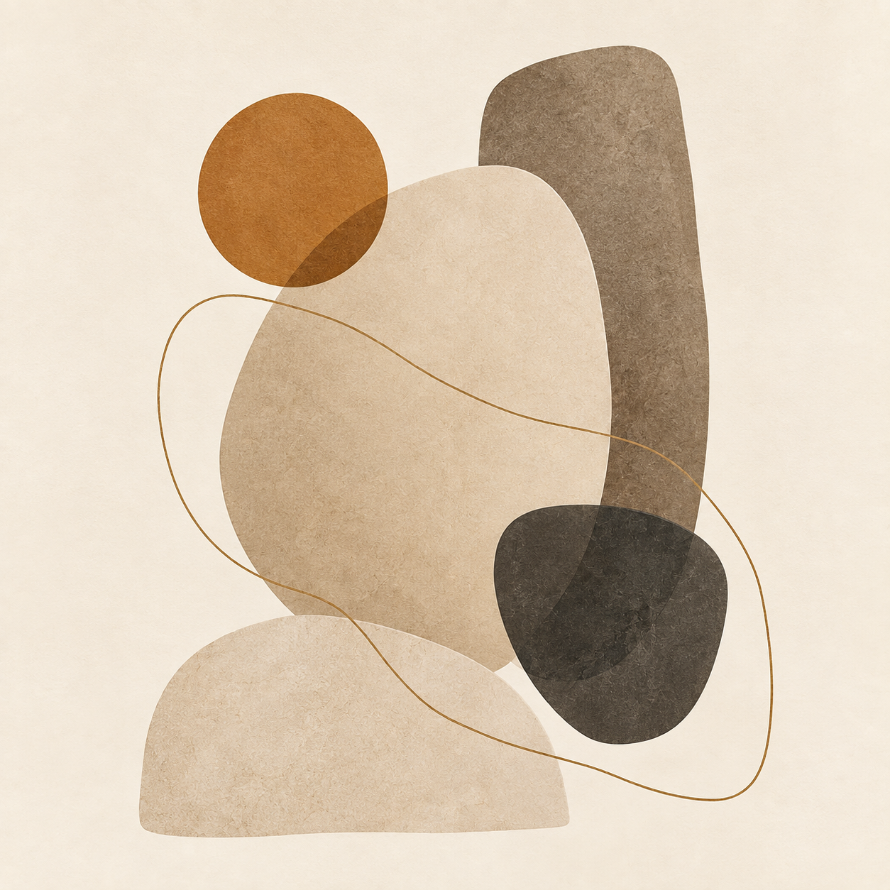 Layered Earth-Tone Abstract Forms