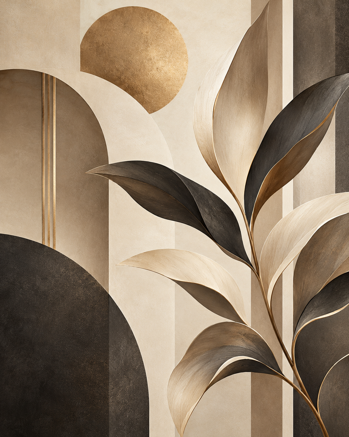 Sculptural Leaves in Warm Neutrals